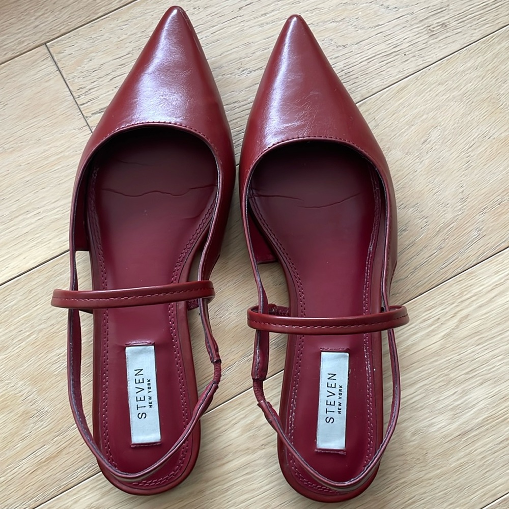 Steven new work - burgundy pointed slingback flats - size 8 womans’s